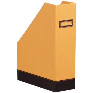 RHODIA 118830C - Porte-Revues Orange - 10x25x31 cm - Piqures Sellier Orange - Exterieur Simili Cuir - Collection Home Office Rho