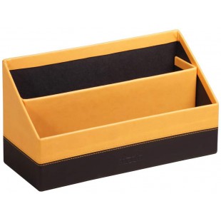 RHODIA 118840C - Porte-Courrier Orange - 25x10x14 cm - Piqures Sellier Orange - Exterieur Simili Cuir - Collection Home Office R