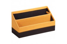 RHODIA 118840C - Porte-Courrier Orange - 25x10x14 cm - Piqures Sellier Orange - Exterieur Simili Cuir - Collection Home Office R