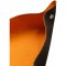 RHODIA 118850C - Vide-Poche Reversible Noir - 12x12x4,5 cm - Piqures Sellier Orange, Coins Aimantes - Simili Cuir - Collection H