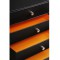 RHODIA 118866C - Trieur 4 Tiroirs Noir - 24,8x32,7x22,8 cm - Piqures Sellier Orange - Exterieur Simili Cuir - Collection Home Of