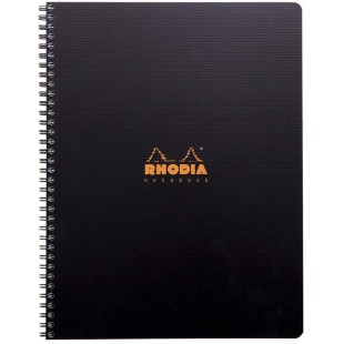 RHODIA 119900C - Cahier a  Spirale (Reliure Integrale) Noir A4+ | Petits Carreaux | 160 pages Detachables Perf. 9 Trous - Papier