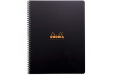 RHODIA 119900C - Cahier a  Spirale (Reliure Integrale) Noir A4+ | Petits Carreaux | 160 pages Detachables Perf. 9 Trous - Papier