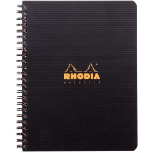 RHODIA 119910C - Cahier a  Spirale (Reliure Integrale) Noir A5+ | Petits Carreaux | 160 pages Detachables Perf. 6 Trous - Papier