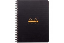 RHODIA 119910C - Cahier a  Spirale (Reliure Integrale) Noir A5+ | Petits Carreaux | 160 pages Detachables Perf. 6 Trous - Papier