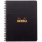 RHODIA 119911C - Cahier a  Spirale (Reliure Integrale) Noir A5+ | Ligne | 160 pages Detachables Perf. 6 Trous - Papier Clairefon