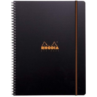 RHODIA 119930C - Cahier a  Spirale (Reliure Integrale) Probook Noir A4+|Petits Carreaux|160 pages Detachables Perf. 4 Trous|Papi