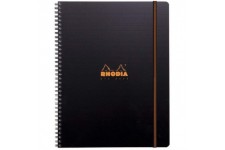 RHODIA 119931C - Cahier a  Spirale (Reliure Integrale) Probook Noir A4+ | Ligne | 160 pages Detachables Perf. 4 Trous - Papier C