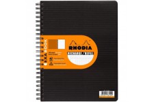 RHODIA 133142C - Cahier Recharge pour Cahier d'Organisation Exabook Noir A4+ | Petits Carreaux | 160 pages Detachables Perf. 4 T