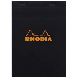 RHODIA 162009C - Bloc-Notes Agrafe N°16 Black - A5 - Petits Carreaux - 80 Feuilles Detachables - Papier Clairefontaine 80G - Cou