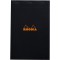 RHODIA 192009C - Bloc-Notes Agrafe N°19 Black - A4+ - Petits Carreaux - 80 Feuilles Detachables - Papier Clairefontaine 80G - Co