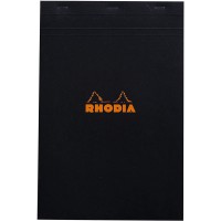 RHODIA 192009C - Bloc-Notes Agrafe N°19 Black - A4+ - Petits Carreaux - 80 Feuilles Detachables - Papier Clairefontaine 80G - Co