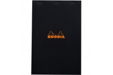 RHODIA 192009C - Bloc-Notes Agrafe N°19 Black - A4+ - Petits Carreaux - 80 Feuilles Detachables - Papier Clairefontaine 80G - Co