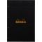 RHODIA 202009C - Bloc-Notes Agrafe N°20 Black - A4+ - Petits Carreaux - 80 Feuilles Detachables Perforation 4 Trous - Papier Cla