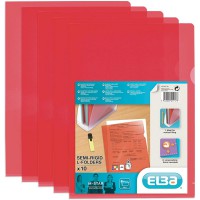 100206709 M Star Lot de 10 Pochettes-Coin A4 PVC Lisse Rouge