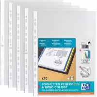 Oxford 100206872 Boite a  prospectus DIN A4 avec bordure coloree en polypropylene Blanc