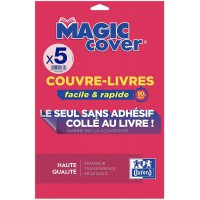 OXFORD 5 Feuilles Couvre-livres Magic Cover A4 PVC Lisse Epaisseur 9/100eme Incolore