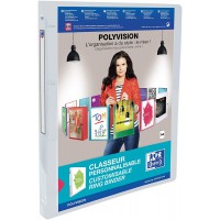 Classeur a Anneaux en Plastique Polyvision DIN A4 avec Mecanisme a 4 Anneaux 2 cm de large Dossier de Presentation