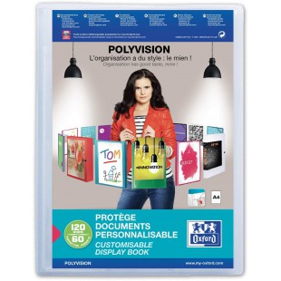 OXFORD Protege-Documents Polyvision A4 120 vues / 60 pochettes Incolore translucide