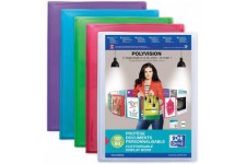 Lot de 10 : OXFORD Protege-Documents Polyvision A4 120 vues / 60 pochettes Couverture Polypro Translucide Coloris Assortis