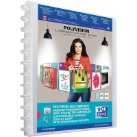 Lot de 10 : OXFORD Protegeâ€Documents Variozip Polyvision A4 40 vues amovibles Couverture Polypro Incolore