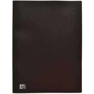 OXFORD Protege-Documents Initial A4 80 vues / 40 Pochettes Couverture Polypro Noir