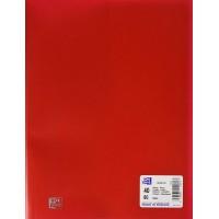 OXFORD Protege-Documents Initial A4 80 vues / 40 Pochettes Couverture Polypro Rouge
