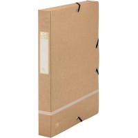 Touareg 100200413 Lot de 10 Boites des Classements a  Elastique en Carton Naturel