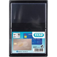 Lot de 10 : Elba 100210823 ELBA Etui de protection pour cartes format standard PVC 6,5x9,5cm noir