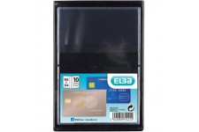 Lot de 10 : Elba 100210823 ELBA Etui de protection pour cartes format standard PVC 6,5x9,5cm noir