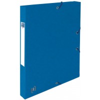 Boite de classement a  elastique Top File cartonne dos de 2,5 cm bleu