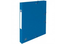 Boite de classement a  elastique Top File cartonne dos de 2,5 cm bleu