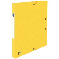 Boite de classement Top File cartonne avec elastique dos 2,5cm jaune