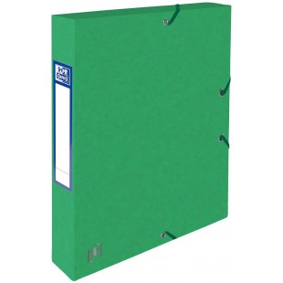 Boite de classement a  elastique OXFORD Top File cartonne dos de 4 cm vert