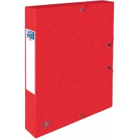 Boite de classement a  elastique Top File cartonne dos de 4 cm rouge