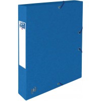 Boite de classement a  elastique Top File cartonne dos de 4 cm bleu
