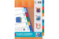 OXFORD Intercalaire neutre A4 en polypropylene 12/100 Couleurs assorties