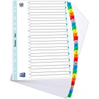OXFORD Strongline Intercalaire Alphabetique A4 en Carte 170 g Couleurs Assorties