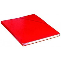 Lot de 10 : Eurofolio Alpina Chemise cartonnee avec rabat elastique Dos 5 mm A4 21 x 29,7 cm Rouge