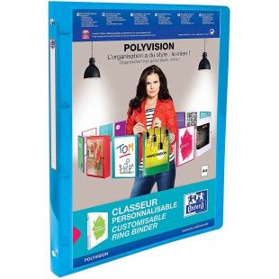 Lot de 12 : OXFORD 100202273 Polyvision Classeur a anneaux A4, Couleur aleatoire Bleu/Rose/Violet/Vert/Transparent