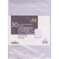 19389 Pochette Polypropylene Perforee Graine Antistatique A4 6/100e Lot de 50 210x297mm Assorties