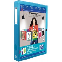 Lot de 8 : OXFORD Boite Capacite Standard Polyvision 24x32cm Dos 40mm avec Bouton Pression Couverture Polypro Translucide Colori