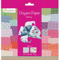 Avenue Mandarine 52509O - Un paquet de 60 feuilles Origami 20x20 cm 70G (30 motifs x 2 feuilles) et une planche de st