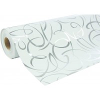 Clairefontaine 211893C - Une bobine papier cadeau Premium 50mx70 cm 80g, Arabesques argentees