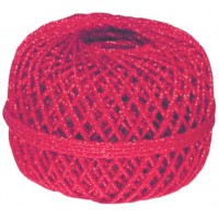 Clairefontaine - 601406C - Un plateau de 10 pelotes de cordelettes a paillettes - rouge - 1mm x 20m