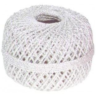 Clairefontaine - 601476C - Un plateau de 10 pelotes de cordelettes a  paillettes - argent - 1mm x 20m