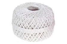 Clairefontaine - 601476C - Un plateau de 10 pelotes de cordelettes a  paillettes - argent - 1mm x 20m