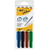 BIC Velleda 1741 Feutres pour Tableau Blanc Effacables a Sec, Pointe Conique Moyenne - Couleurs Assorties, Pochette 