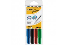 BIC Velleda 1741 Feutres pour Tableau Blanc Effacables a Sec, Pointe Conique Moyenne - Couleurs Assorties, Pochette 