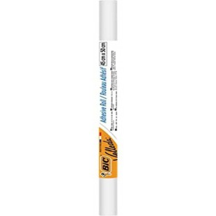 BIC Velleda Rouleau Adhesif Effacable a  Sec 45x50 cm - Blanc, Parfait pour L'Ecole ou le teletravail, Bordure Blanche, x1